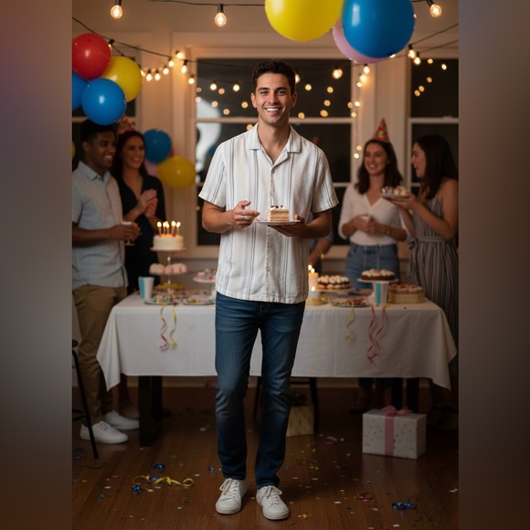 Porter & Ash Other - Stylish White Striped Men's Button Down Shirt